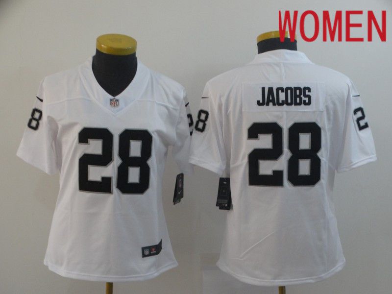 Women Oakland Raiders 28 Jacobs White Nike Vapor Untouchable Limited Player NFL Jerseys